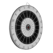 Cirkels Doel ontwerp | Zwart-wit Dartbord (Voorkant Links)