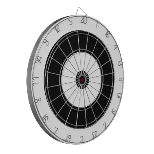 Cirkels Doel ontwerp | Zwart-wit Dartbord (Voorkant Links)