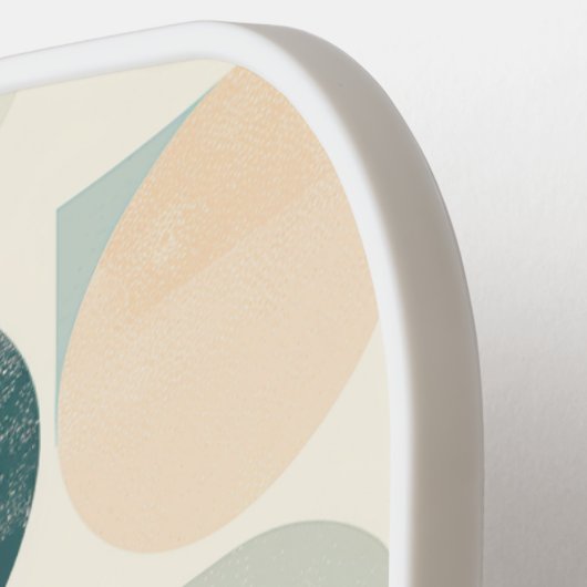 Cirkels en andere vormen op witte achtergrond pickleball paddle (Links Detail)