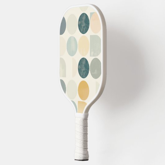 Cirkels en andere vormen op witte achtergrond pickleball paddle (Links)