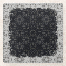 Cirkels en diamanten in Bronze Pattern Glazen Onderzetter