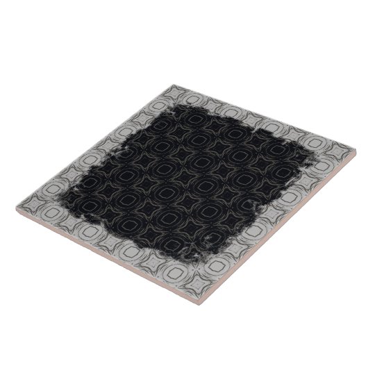 Cirkels en diamanten in Bronze Pattern Tegeltje (Zijkant)