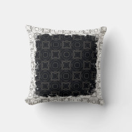Cirkels en diamanten in zwart-wit patroon kussen