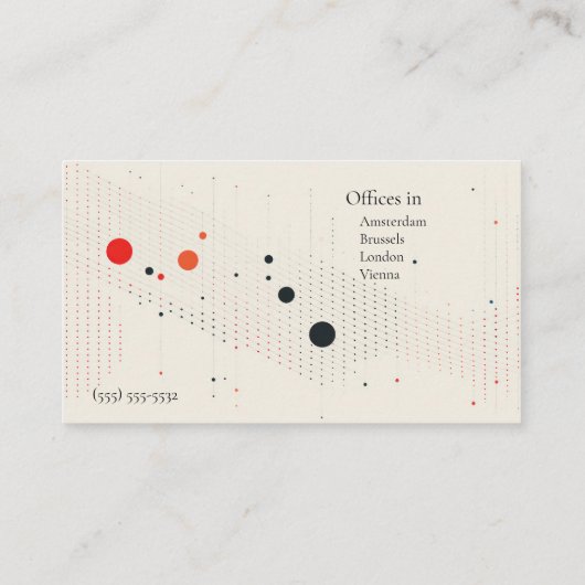 Cirkels en lijnen in zwart en rood visitekaartje (Achterkant)