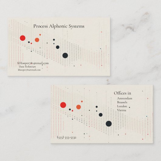 Cirkels en lijnen in zwart en rood visitekaartje (Voorkant / Achterkant)