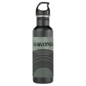 Cirkels en lijnen tekenen in zwart, geel, groen waterfles (Voorkant)