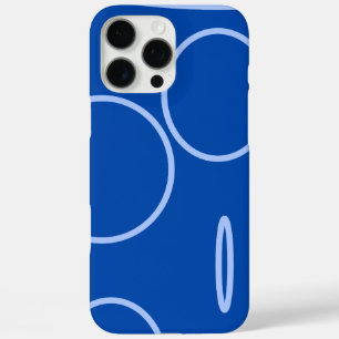 Cirkels en loop op blauw iPhone 16 pro max hoesje