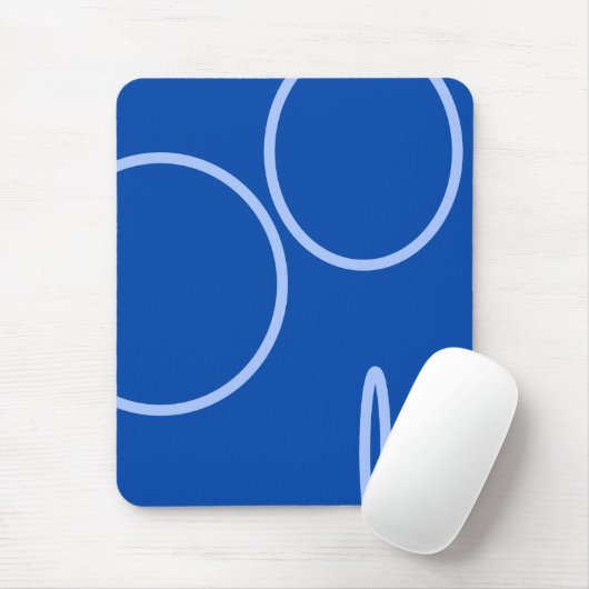 Cirkels en loop op blauw muismat (Met muis)