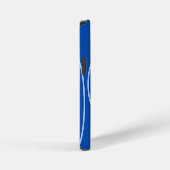 Cirkels en loop op blauwe telefoonhoes iPhone hoesje (Rechterkant)