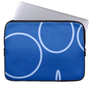Cirkels en Lus op Blauw Laptop Sleeve