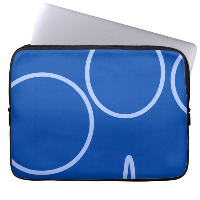 Cirkels en Lus op Blauw Laptop Sleeve (Voorkant)