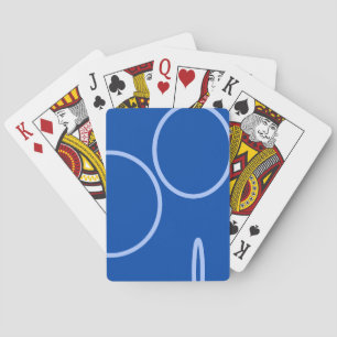 Cirkels en Lus op Blauw Pokerkaarten