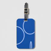 Cirkels en Lus op Blauwe Bagage Label (Voorkant (verticaal))