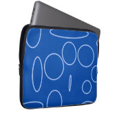 Cirkels en lussen op blauw laptop sleeve (Voorkant Rechts)