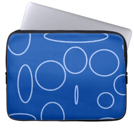 Cirkels en lussen op blauw laptop sleeve