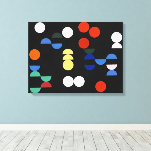 cirkels en puntstukjes | Sophie Taeuber-Arp | Canvas Afdruk (Insitu (Houten vloer))