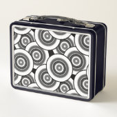 Cirkels en ringen geometrisch zwart-wit patroon (Achterkant)