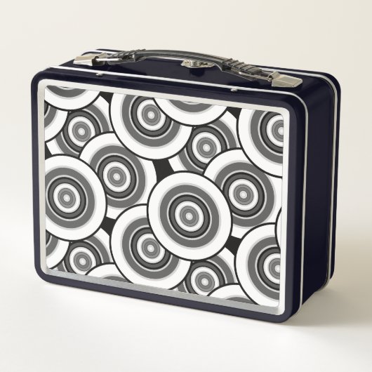 Cirkels en ringen geometrisch zwart-wit patroon (Achterkant)