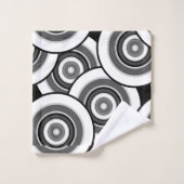 Cirkels en ringen geometrisch zwart-wit patroon bad handdoek (Wasdoekje)