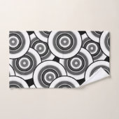 Cirkels en ringen geometrisch zwart-wit patroon bad handdoek (Handdoek)
