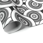 Cirkels en ringen geometrisch zwart-wit patroon cadeaupapier (Rol Hoek)