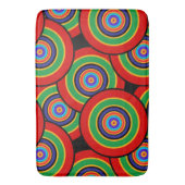 Cirkels en ringen retro badmat (Voorkant Verticaal)