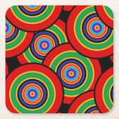 Cirkels en ringen retro kartonnen onderzetters (Voorkant)