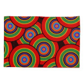 Cirkels en ringen retro kussensloop (Achterkant)