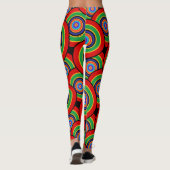 Cirkels en ringen retro leggings (Achterkant)