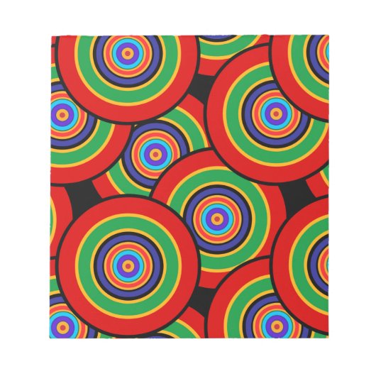 Cirkels en ringen retro notitieblok (Voorkant)