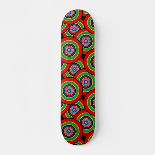 Cirkels en ringen retro persoonlijk skateboard (Voorkant)