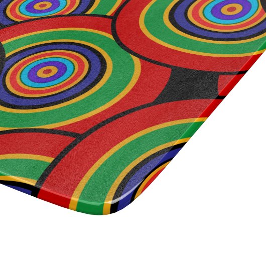 Cirkels en ringen retro snijplank (Hoek)