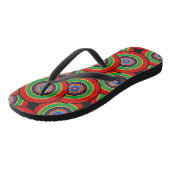 Cirkels en ringen retro teenslippers (Schuin)
