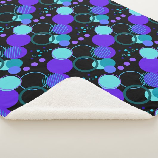 Cirkels en ronde vormen Patroon in zwart Sherpa Deken (3/4)