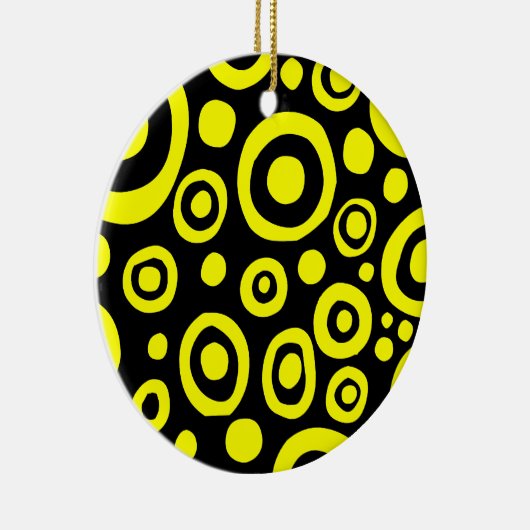 Cirkels en spots 01 - Geel Keramisch Ornament (Rechts)