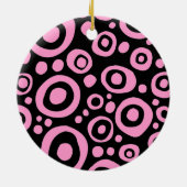 Cirkels en spots 02 - Roze Keramisch Ornament (Achterkant)