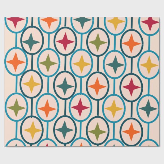 cirkels en sterren cadeaupapier (Vlak)