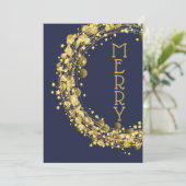 Cirkels en sterren op Navy Blue Feestdagenkaart (Staand voorkant)