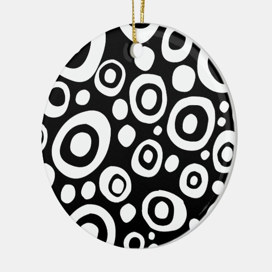 Cirkels en stippen 03 keramisch ornament (Links)