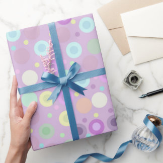 Cirkels en Stippen Pastel Soft Cosy Kleuren Cadeaupapier