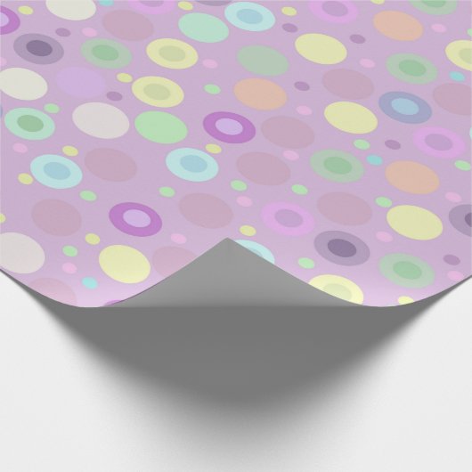 Cirkels en Stippen Pastel Soft Cosy Kleuren Cadeaupapier (Hoek)