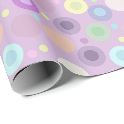 Cirkels en Stippen Pastel Soft Cosy Kleuren Cadeaupapier (Rol Hoek)