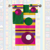 Cirkels en strepen gewaagd modern bad handdoek