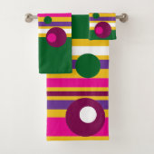 Cirkels en strepen gewaagd modern bad handdoek (Insitu)