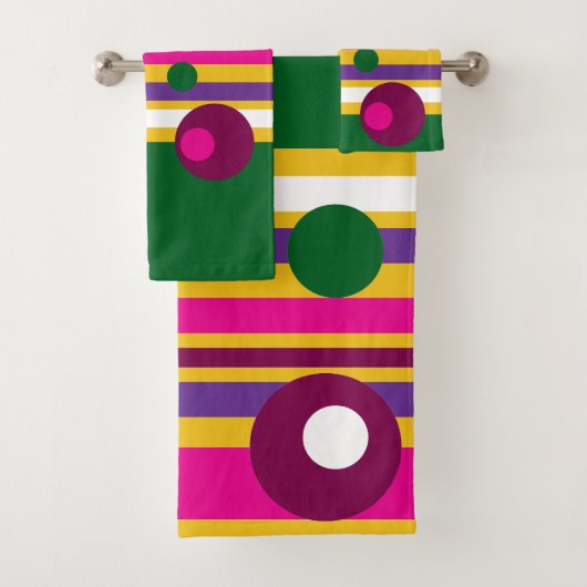 Cirkels en strepen gewaagd modern bad handdoek (Insitu)
