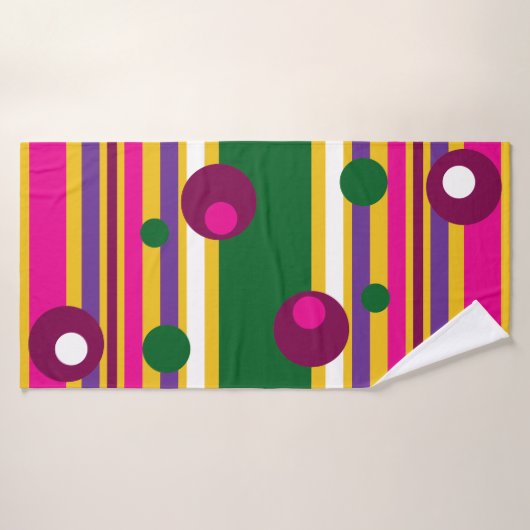 Cirkels en strepen gewaagd modern bad handdoek (Badhanddoek)