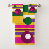 Cirkels en strepen gewaagd modern bad handdoek (Insitu)