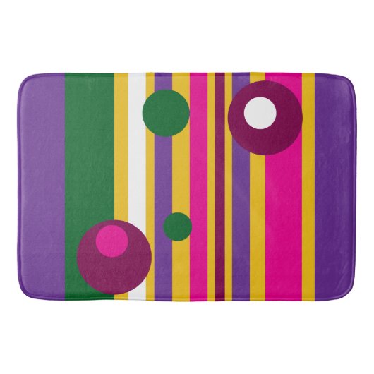 Cirkels en strepen gewaagd modern badmat (Voorkant)