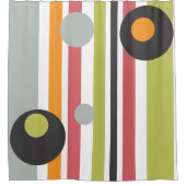 Cirkels en strepen gewaagd modern douchegordijn (Voorkant)