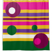 Cirkels en strepen gewaagd modern douchegordijn (Voorkant)